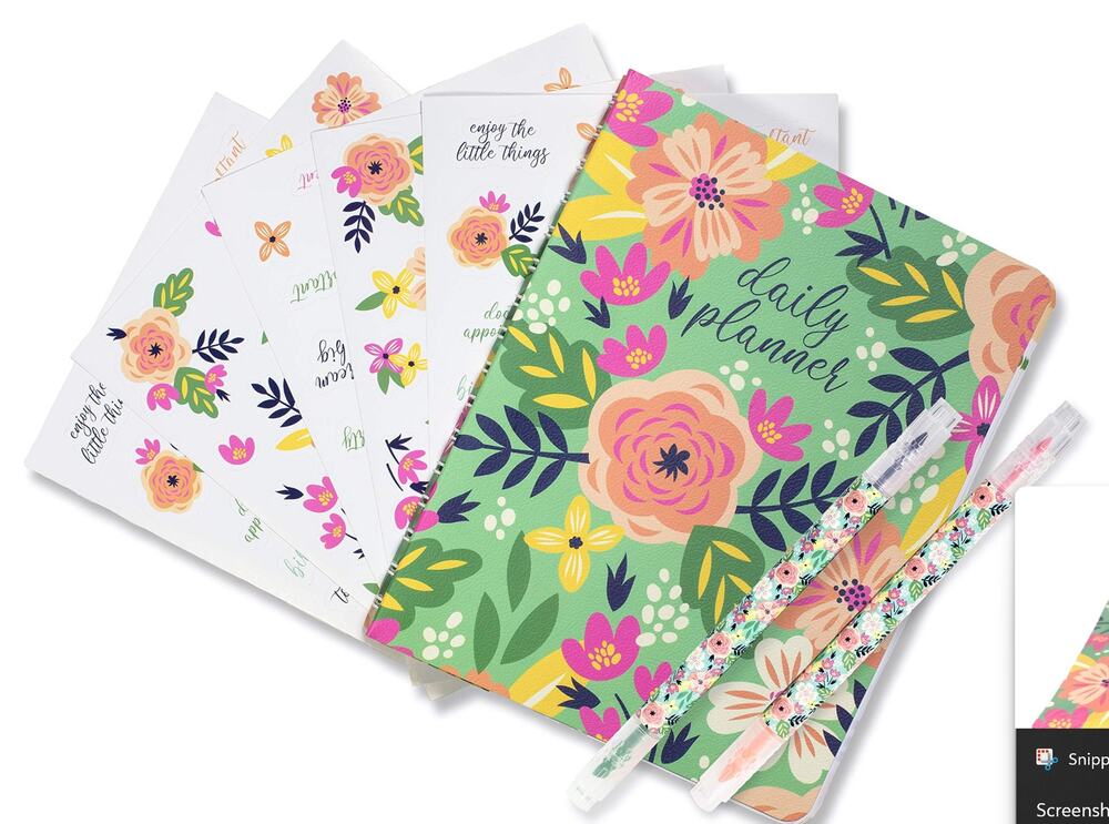 Steel Mill & Co. Floral Daily Planner Set + Highlighters & Stickers (NWT)